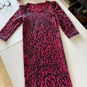 Wolford Fuchsia and Black Patterned Midi Dress